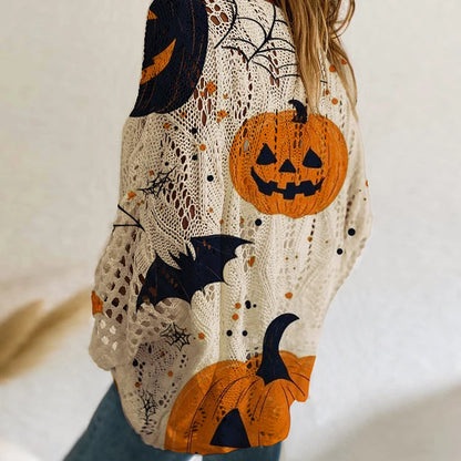 Lightweight Flowy Womens Sweater - Hollow Knit Tunic Autumn