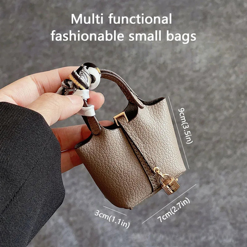 1+1 Gratis Mini Bolso de Mano Inspirado en Birkin - Charm de Bolso de Cesta