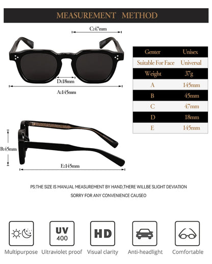 Sunglasses TR90 Frame Retro Rivets Style Unisex Polarized UV400 Summer 2026 Gift Idea