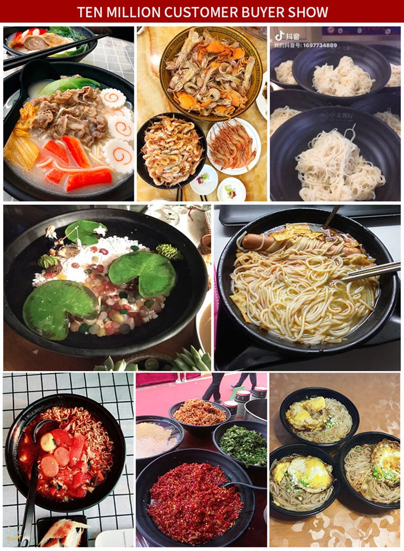 Ramen-Schüssel Schwarzer Kunststoff Japanischer Stil Nudelschüssel