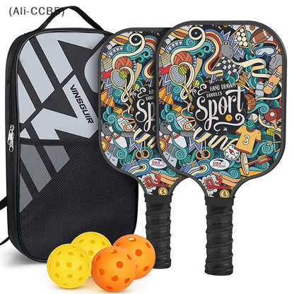 Lightweight Fiberglass Pickleball Paddle Set with Carry Bag and Accessories for All Skill Levels