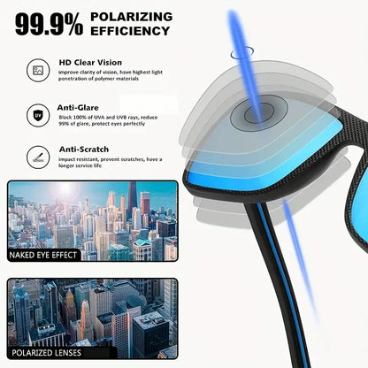 Square Polarized Sunglasses for Men Women UV Protection Lightweight Frame Glasses