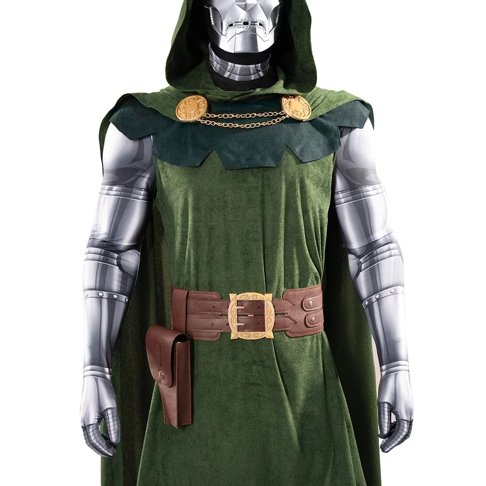 Doctor Doom cosplay-kostyme sett kappe maske Halloween 2025