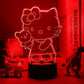 Hello Kitty 3D Anime LED Night Light - Cute Bedroom Lamp