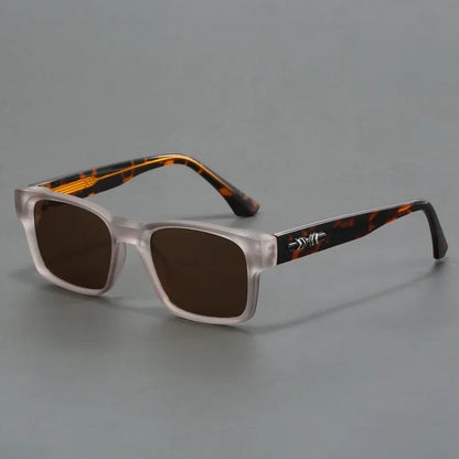 Men's square frame sunglasses UV400 – mirror lens, anti-mist outdoor driving shades, wide coverage