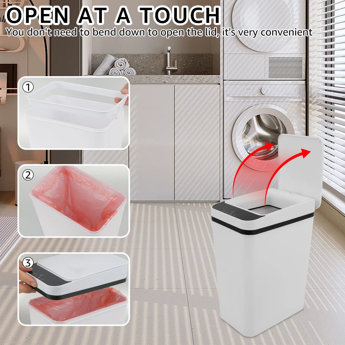 Touchless Automatic Trash Can 12L Sensor Kitchen