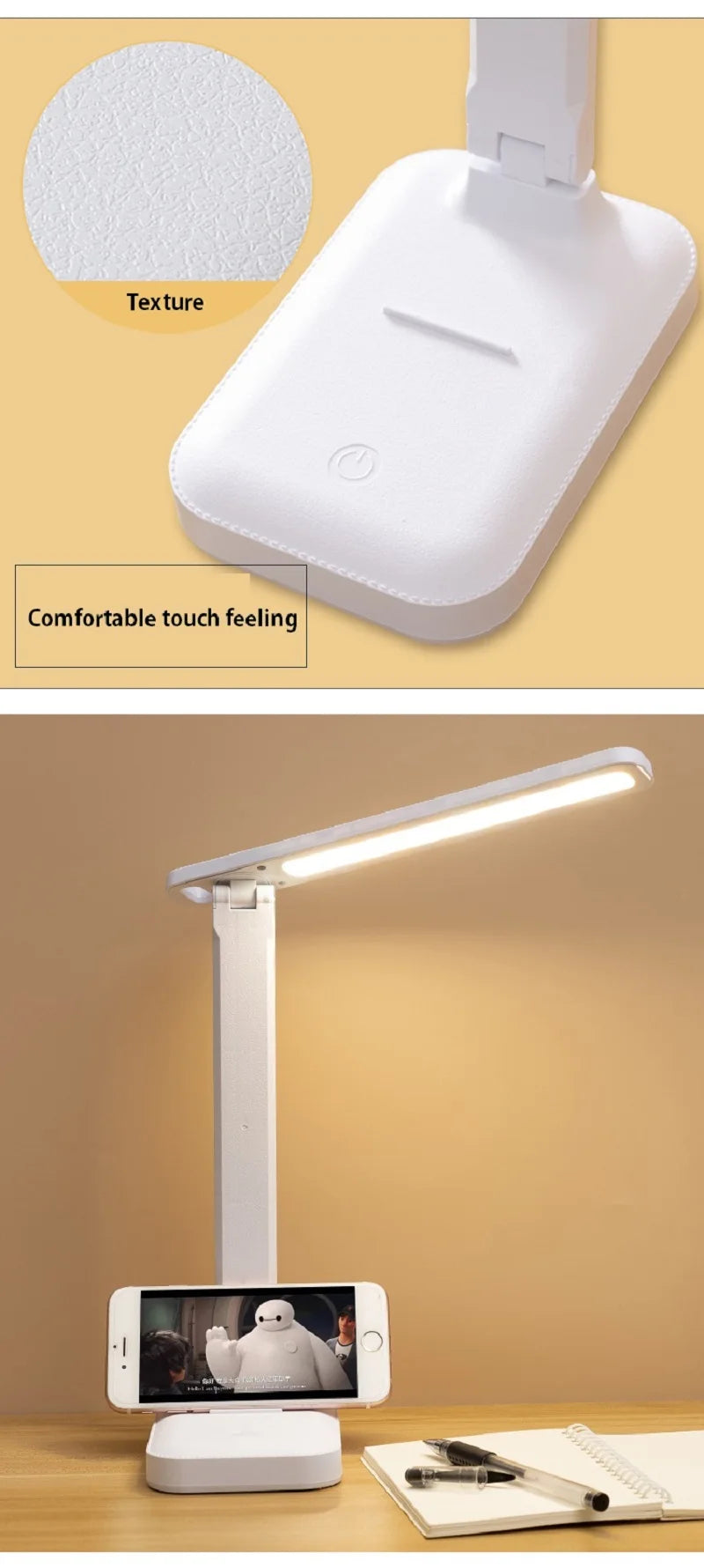 Lampada da scrivania LED touch dimmerabile ricaricabile protezione occhi