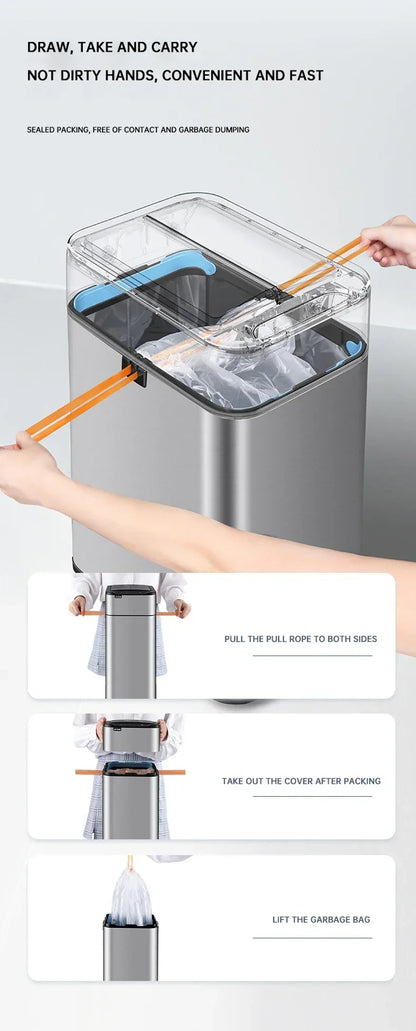 Trash Can 20L Stainless Steel Sensor Kitchen Bin Hands Free