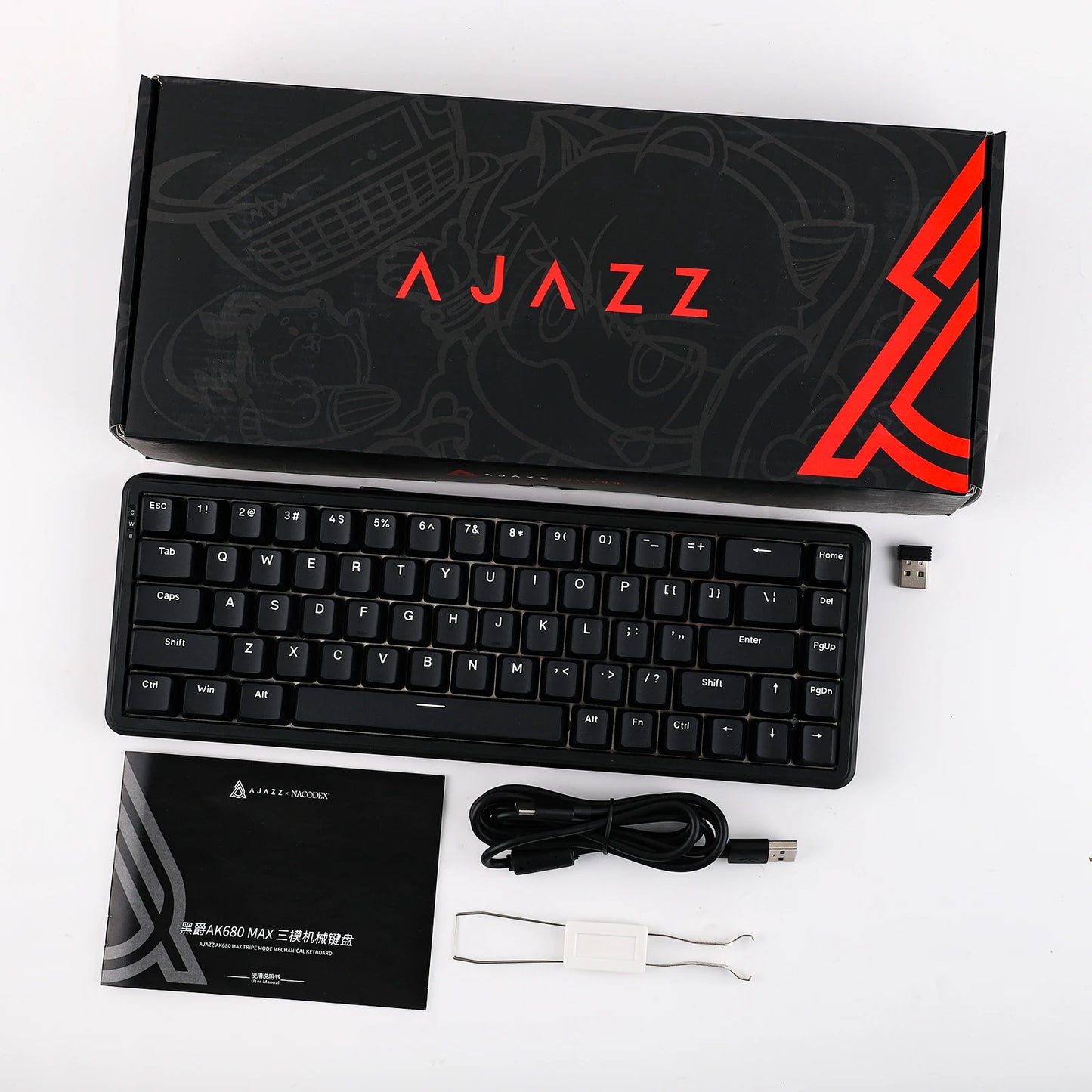 Teclado mecánico 68 teclas inalámbrico Bluetooth RGB efecto Hall