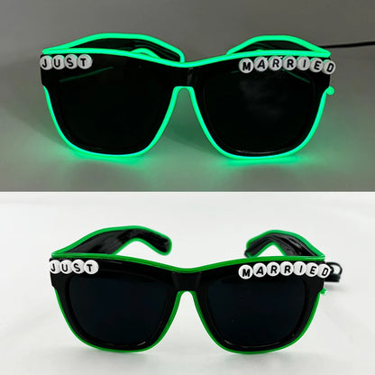 Retro LED Flashing Sunglasses - Bachelorette Party Decoration, Women's Men Props