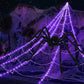 Halloween Spider Web with 290 LED Lights - Giant Outdoor Spider Decoration with 78.7" Spider