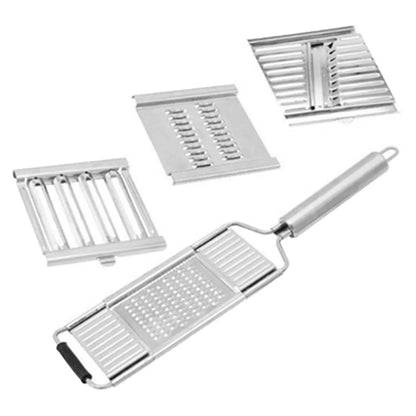 Affettatrice, grattugia e taglierina per verdure in acciaio inox