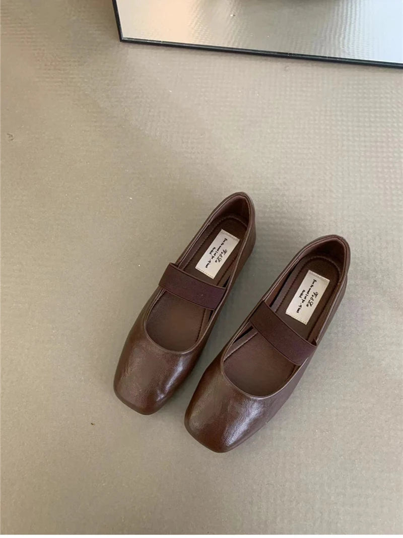 Ondersteunende Dames Ballerina's - Vierkante Neus Mary Jane