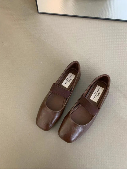 Ondersteunende Dames Ballerina's - Vierkante Neus Mary Jane