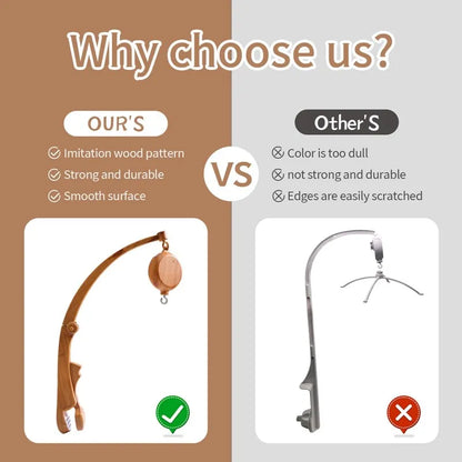 Wooden Felt Animal Crib Mobile With Soothing Calming Music