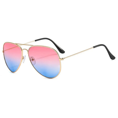 2025 Double Bridge Aviation Sunglasses - Alloy Frame, Ocean Gradient Lens, Unisex Eyewear