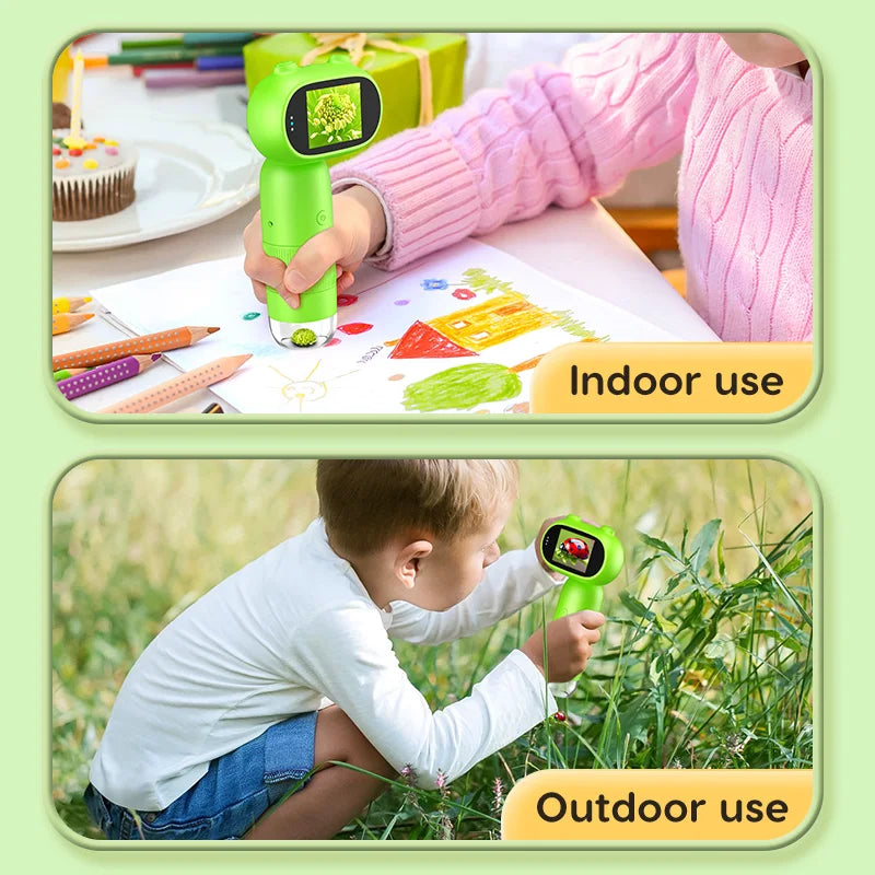 Handheld Digital Microscope for Kids - 1000x Magnification, 2" IPS Screen, Coin Collector Tool