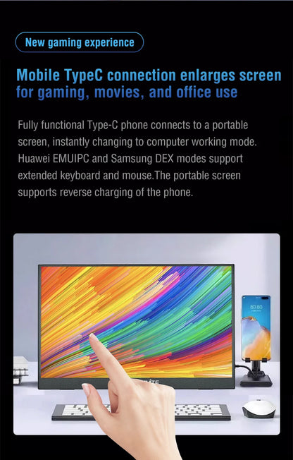 16 Inch Draagbare Touch Monitor 1920x1200 HDR10 Laag Blauw