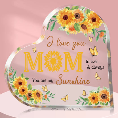 Acrylic Heart Plaque – Mother's Day Gift Transparent Heart-shaped Decoration Plaque