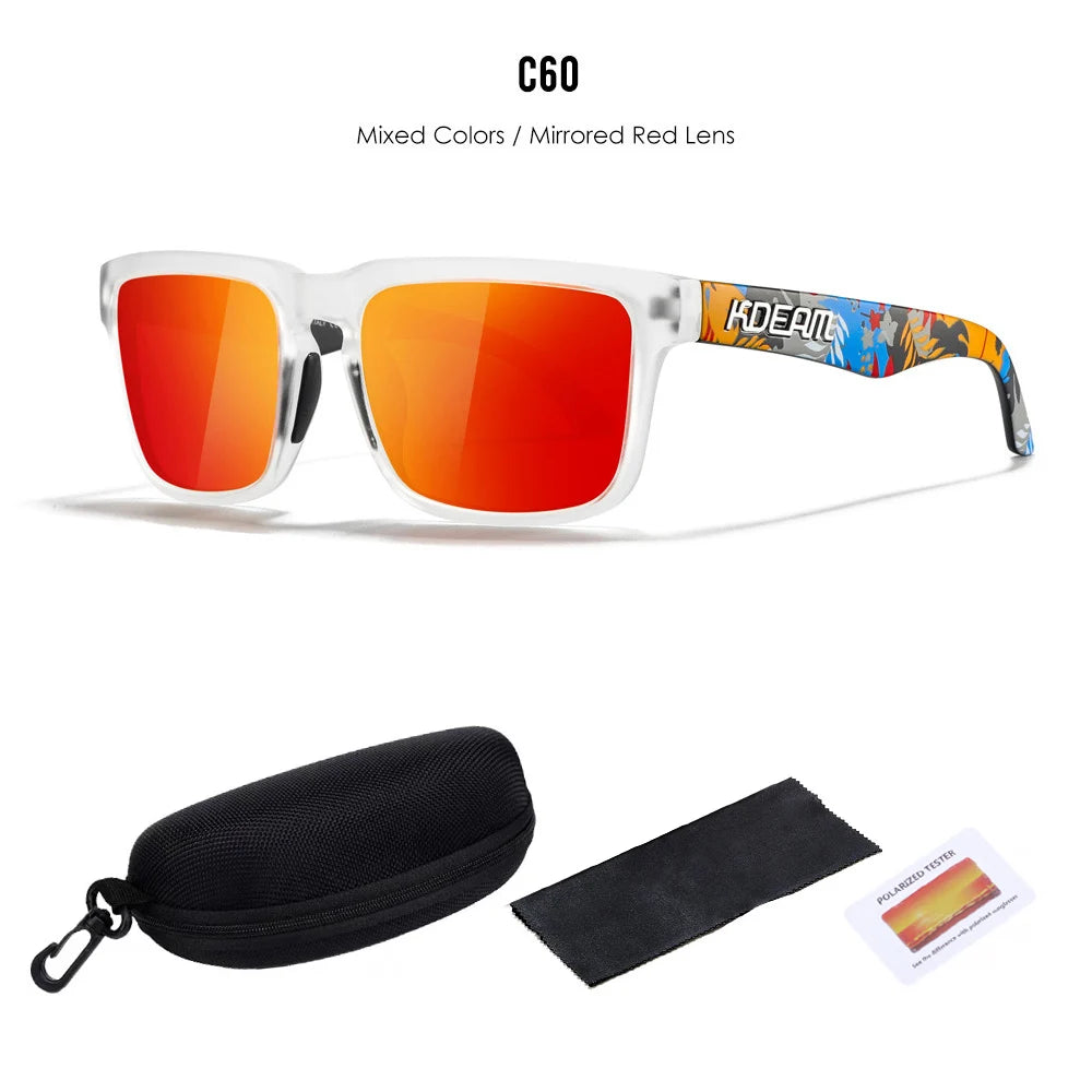 Lunettes de soleil polarisées unisexes pour l'extérieur tendance été 2026 Verres miroir légères Protection UV Idée cadeau