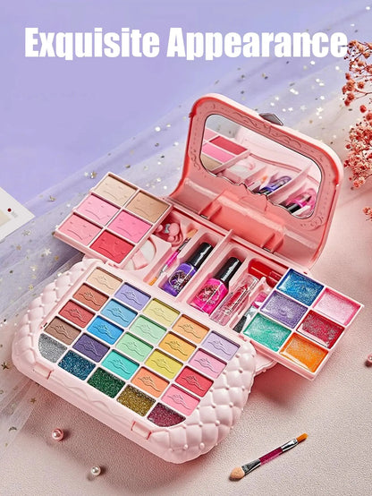 Kids Makeup Kit Washable Non-Toxic Pretend Play Cosmetic Set Viral Fall 2025 Gift