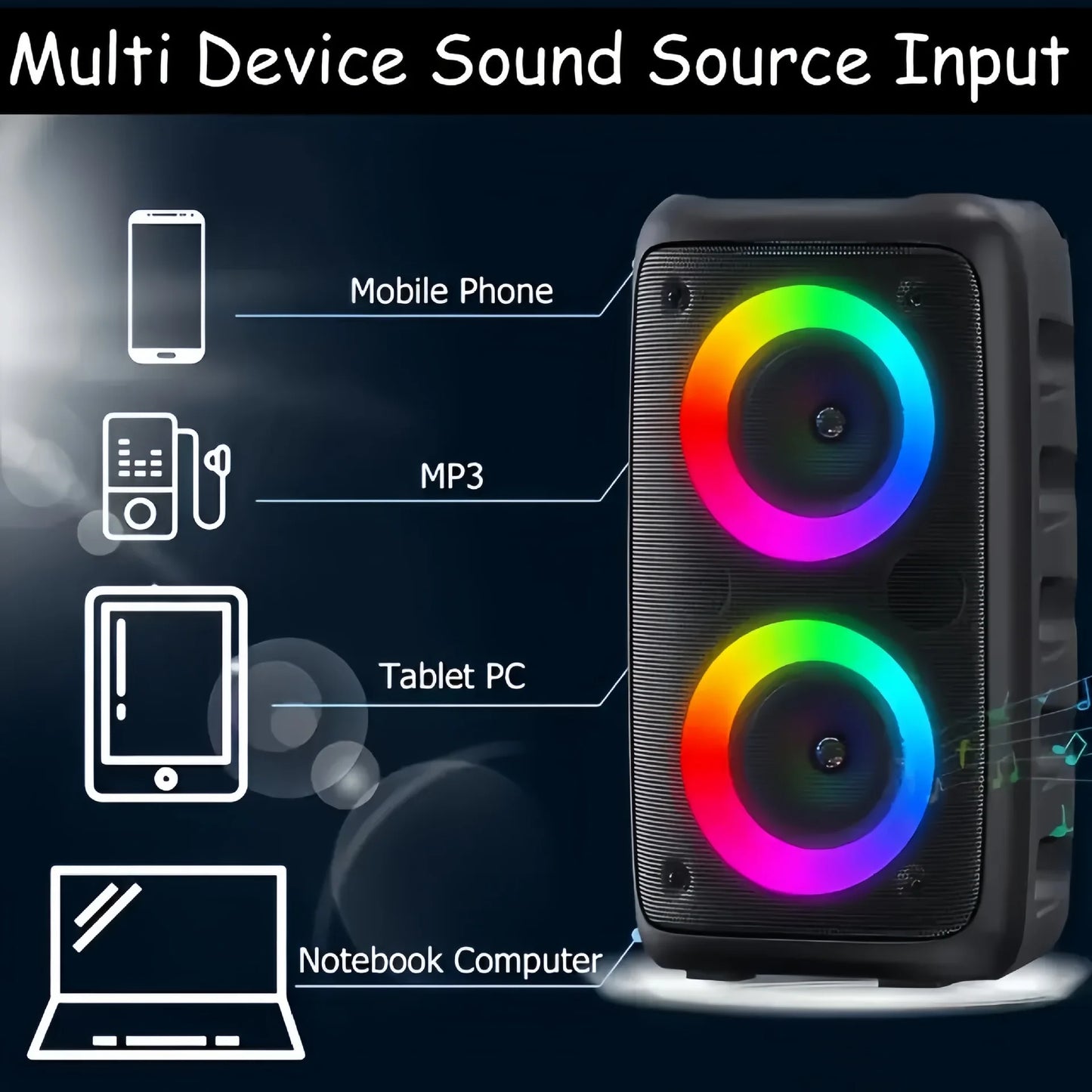 Karaoke Speaker Portable Bluetooth System With Microphone And LED Lights For Home Parties Fall 2025