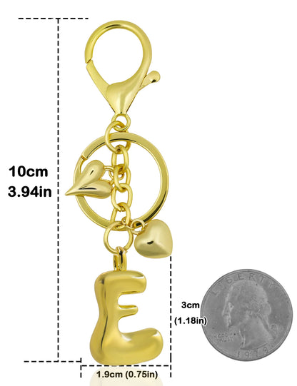 Personlig nøglering guld boblebogstav taskevedhæng gave