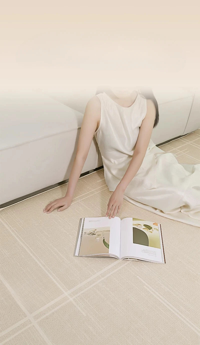 Round Rug Cream Wabi Sabi Luxury Non Slip Waterproof