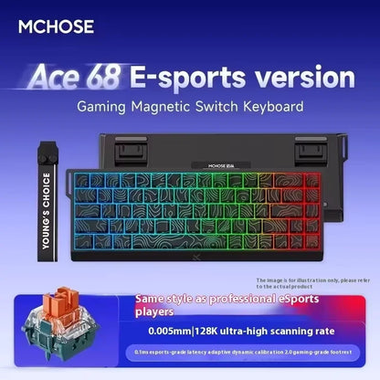 Teclado de juego magnético de 68 teclas con efecto Hall y RGB topográfico