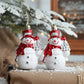 Set of 2 PVC Snowman Christmas Ornaments - Red & White Hanging Baubles for Festive Tree Decor, Perfect for Home and New Year Celebrations