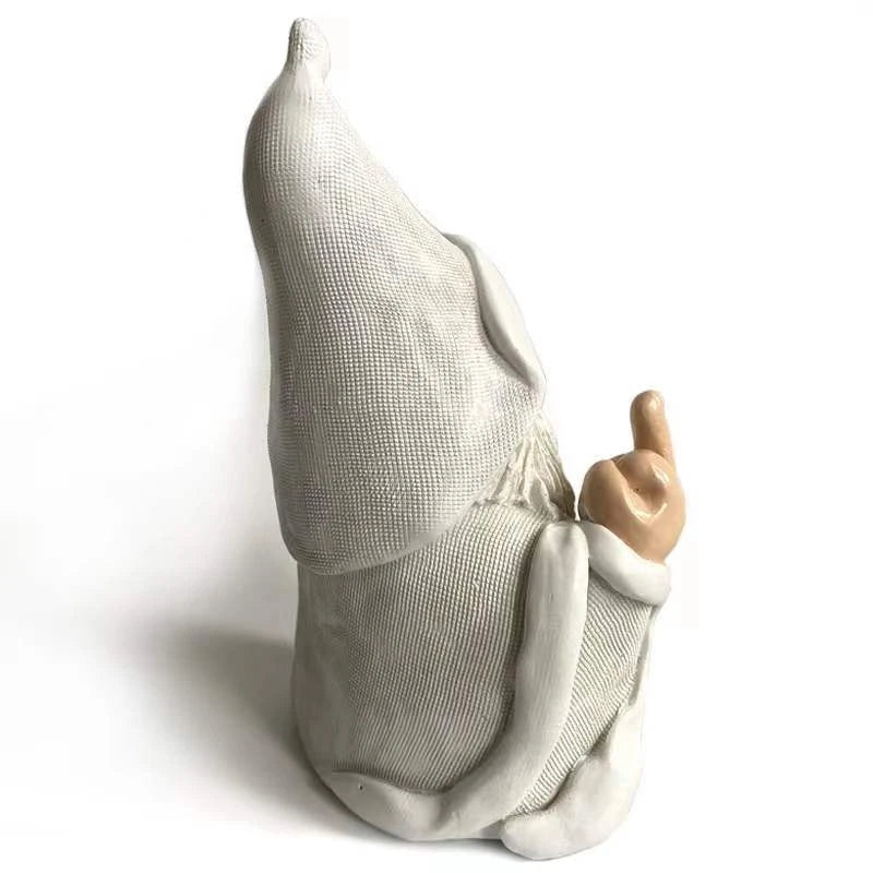 Statua gnomo da giardino in resina figura provocatoria con dito medio decorazione esterna virale TikTok regalo autunno 2026