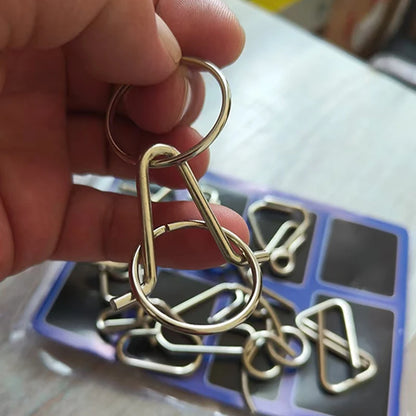 Metal Brain Teaser Wire Ring Puzzle Set – IQ Mind Challenge 3D Disentanglement Educational Toy 2026
