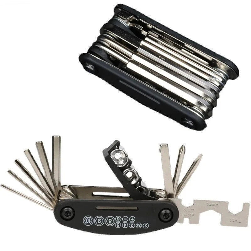 Home Tools Fahrradreparatur-Multitool-Set mit Schraubendreher, Reifenhebern und Schraubenschlüsseln