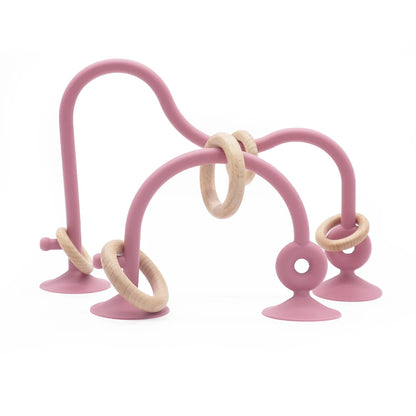 Variant image for Soft Silicone Teether Toy with Wooden Ring, Safe Teething Ring for Infants, Ideal for Teething Relief and Sensory Exploration-2