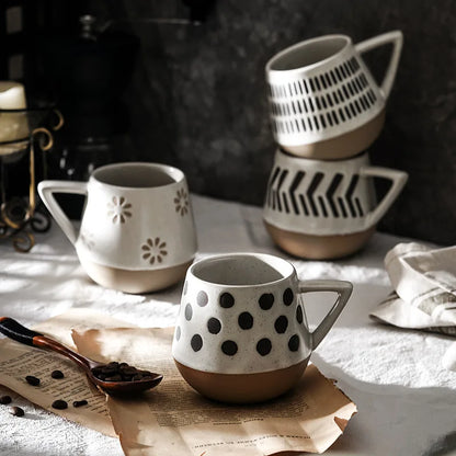 Keramisk krus håndmalet stor kapacitet retro kaffekop efterår 2025 kunsthåndværk morgenmad gave