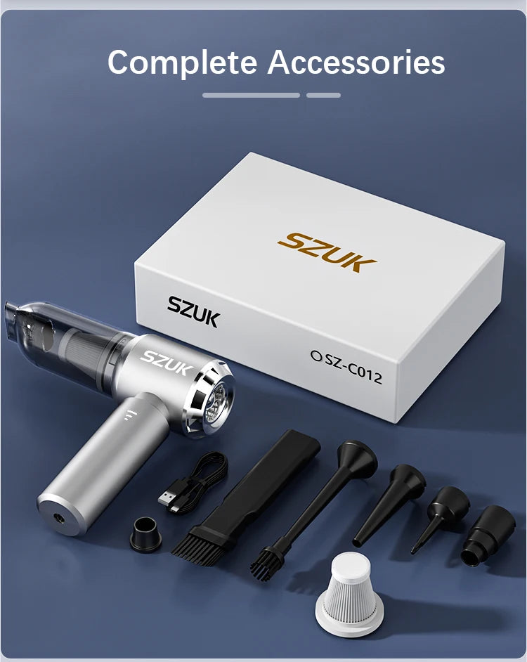 Aspiradora de coche inalámbrica mini de mano fuerte 6000mAh