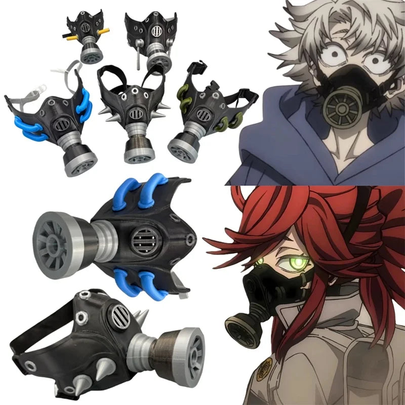 GACHIAKUTA anime Riyo Rudo Zanka Enjin halfmasker voor cosplay, punkrekwisiet voor volwassenen, Halloween 2026