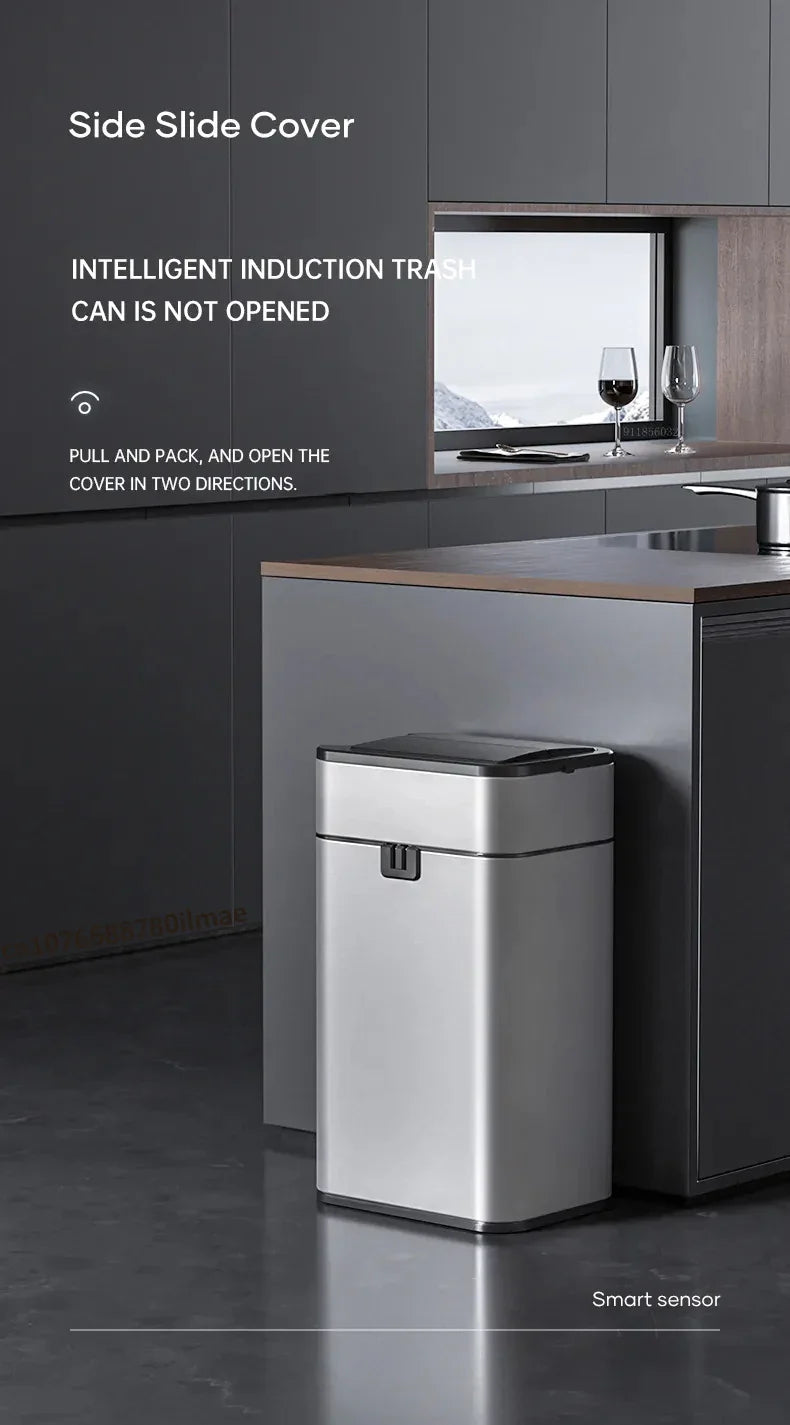 Trash Can 20L Stainless Steel Sensor Kitchen Bin Hands Free