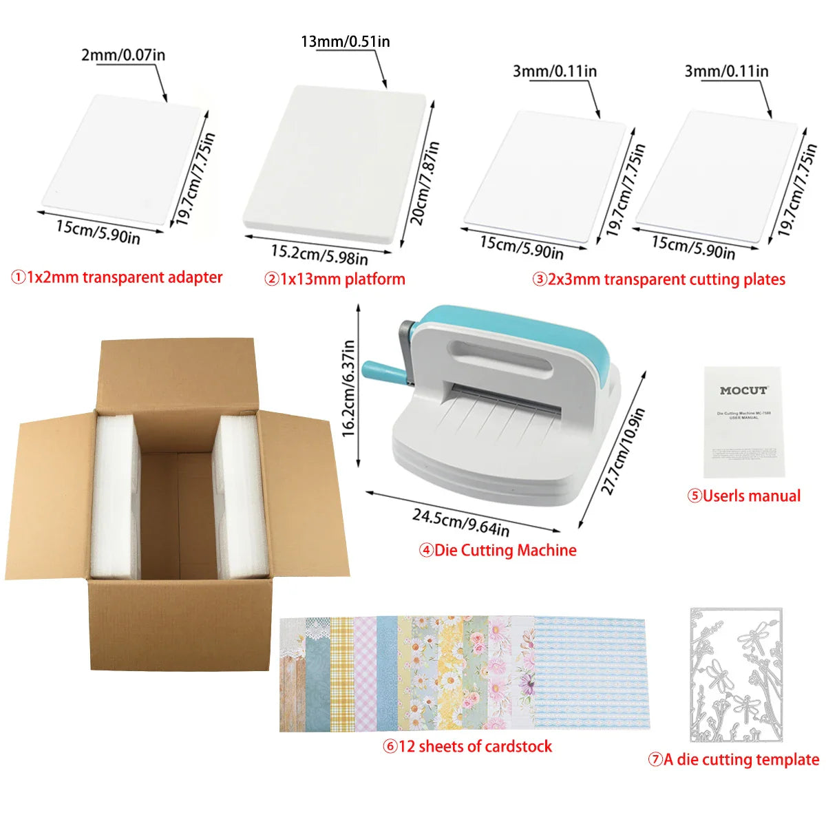 Die Cutting Embossing Machine Set 6 Inch A5 Scrapbook