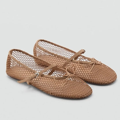 Breathable Women’s Ballet Flats - Mary Jane, Mesh, Summer