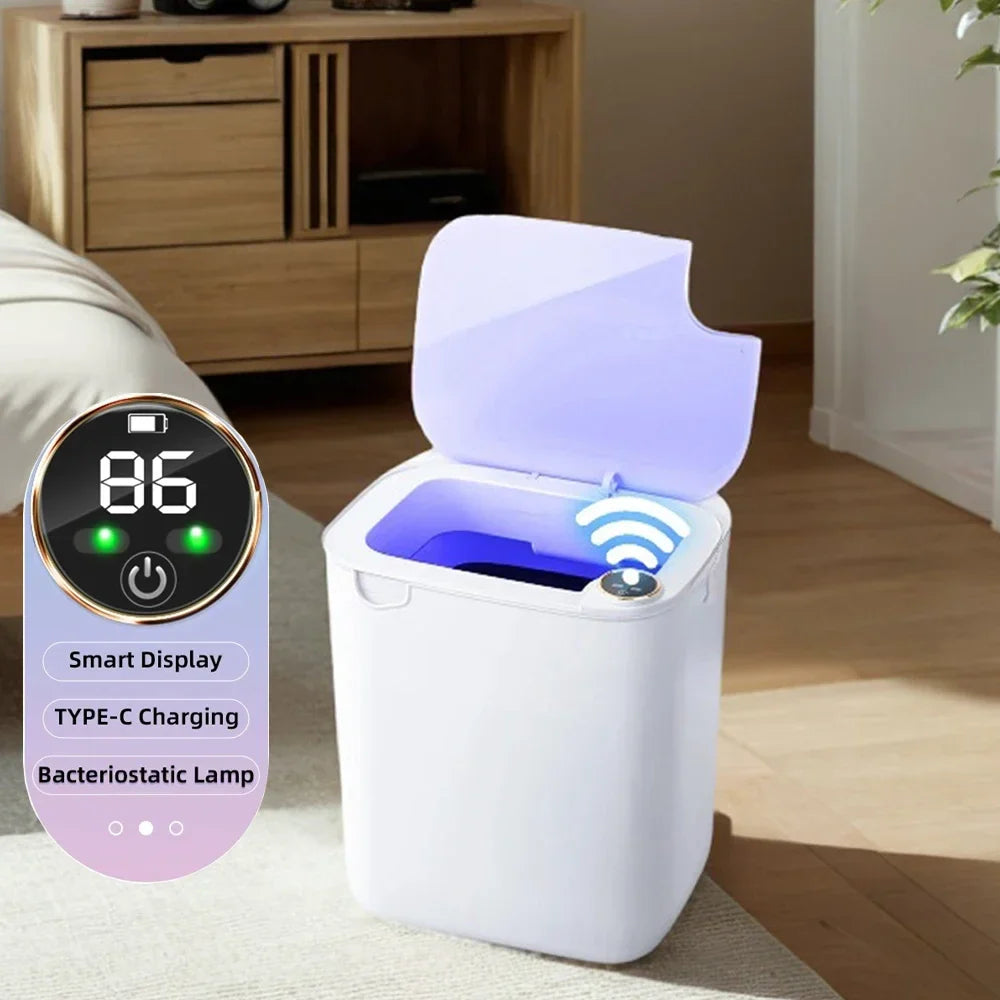 Smart Sensor Trash Can 18L With Display Type C Recharge