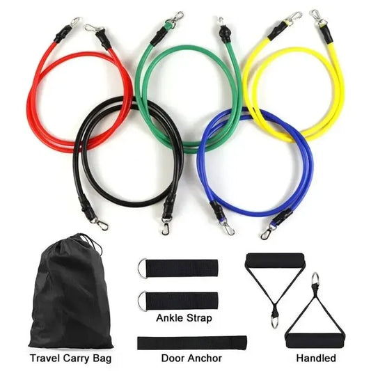 Resistance Bands Set 11Pc Portable Full Body Kit Workout