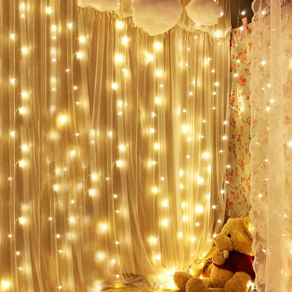 LED Curtain String Lights - 4x0.6M, 3x3M & 6x3M Fairy Light for Christmas & Wedding Decoration, Warm White & Multicolor Options, Outdoor Indoor Use