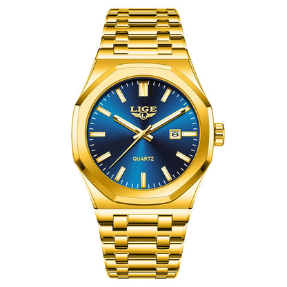 Quartz Watch Stainless Steel Waterproof Luminous Wristwatch