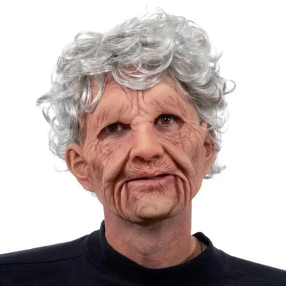 Realistisch siliconen Halloweenmasker dat het hele hoofd bedekt, opa en oma, cosplay-simulatierekwisiet 2026
