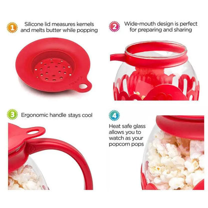 Molde para palomitas de maíz para microondas 2.25 cuartos Tazón de silicona para palomitas Noche de película 2025 Snack fácil y saludable