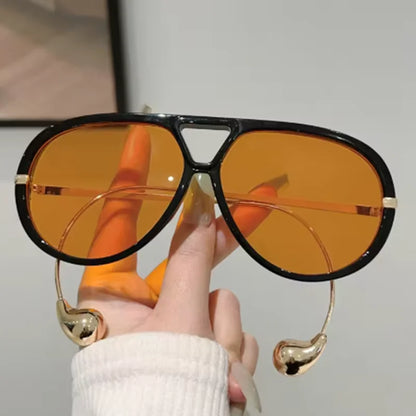 Designer Oversized Pilot Solglasögon för Män Kvinnor UV400 Vintage Skugga