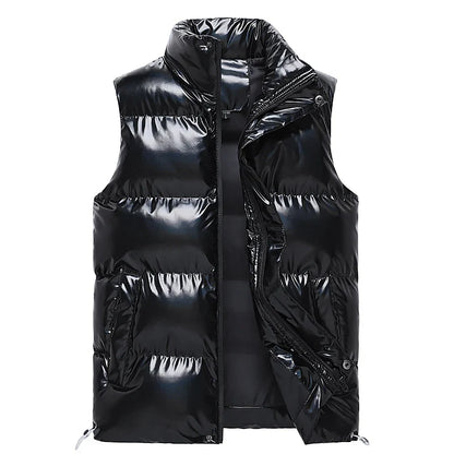 Warm Polished Men’s Down Vest - Quilted Duck Down, Winter