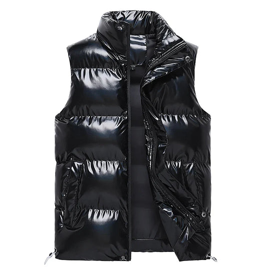 Warm Polished Men’s Down Vest - Quilted Duck Down, Winter