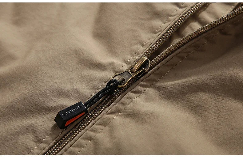 Chaqueta impermeable para hombre - Rompevientos con capucha de poliéster para camping